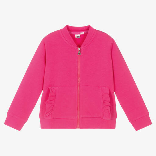 iDO Baby-Girls Pink Cotton Zip-Up Top | Childrensalon Outlet