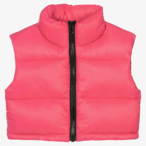 iDO Junior-Girls Pink Cropped Gilet | Childrensalon Outlet