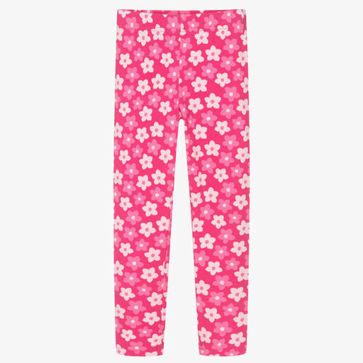 iDO Baby-Girls Pink Floral Cotton Leggings | Childrensalon Outlet