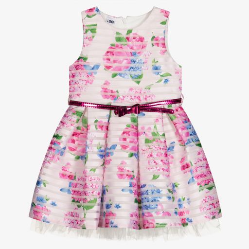 iDO Baby-Rosa Kleid mit Blumen-Print (M) | Childrensalon Outlet