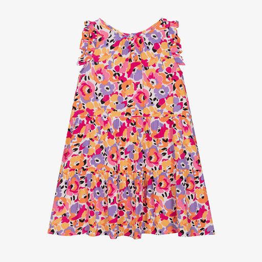 iDO Junior-Rosa geblümtes Viskosekleid | Childrensalon Outlet