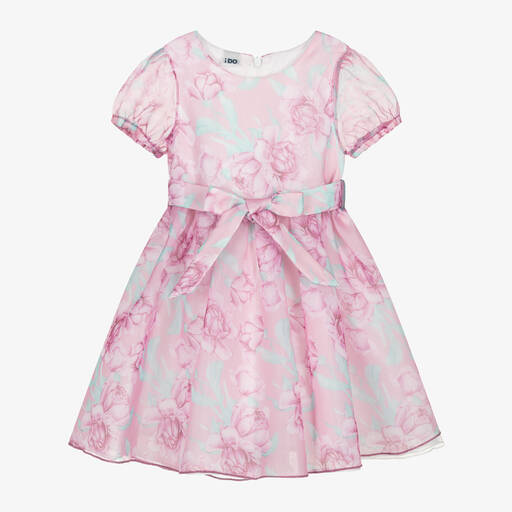 iDO Baby-Girls Pink Floral Organza Dress | Childrensalon Outlet