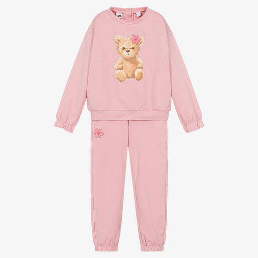 iDO Baby-Rosa Teddy-Baumwoll-Trainingsanzug | Childrensalon Outlet