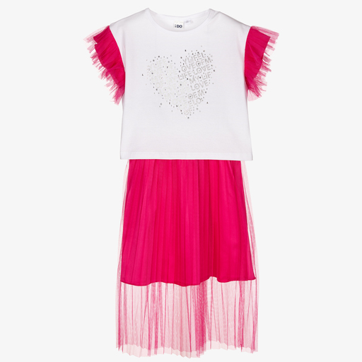 iDO Baby-Girls Pink Tulle Skirt Set | Childrensalon Outlet