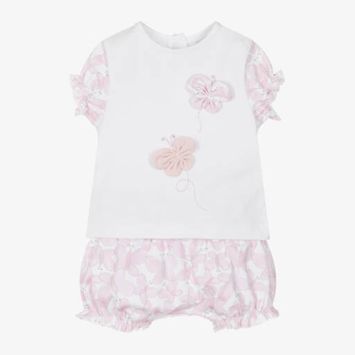iDO Mini-Girls Pink & White Butterfly Ensemble | Childrensalon Outlet
