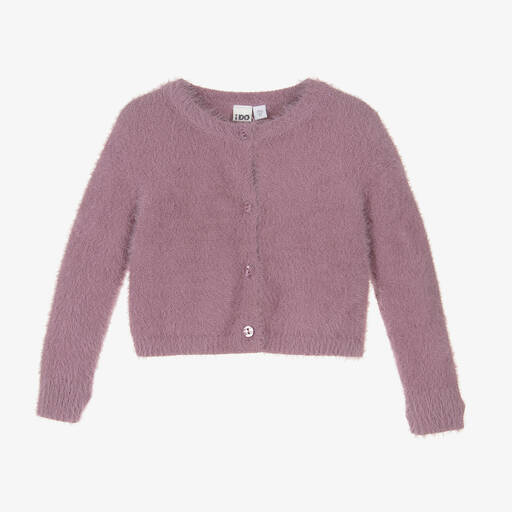 iDO Baby-Girls Purple Fluffy Knit Cardigan | Childrensalon Outlet