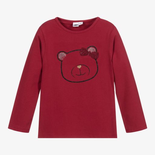 iDO Baby-Girls Red Cotton Jersey Top | Childrensalon Outlet