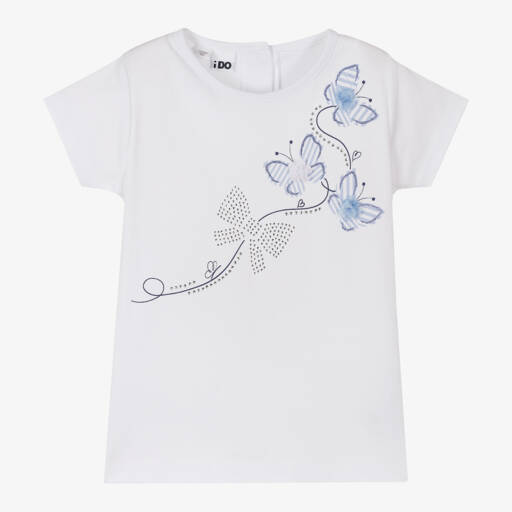 iDO Малыши-Футболка из хлопка с блестящей бабочкой для девочек | Childrensalon Outlet
