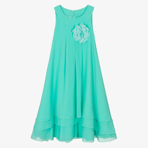 iDO Junior-Türkises Chiffonkleid für Mädchen | Childrensalon Outlet