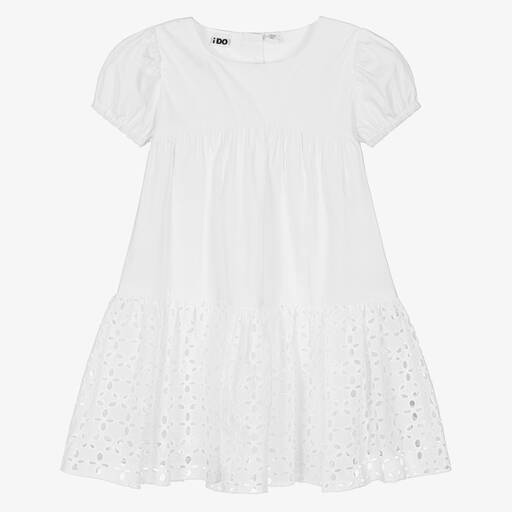 iDO Малыши-Белое платье из хлопкового поплина | Childrensalon Outlet