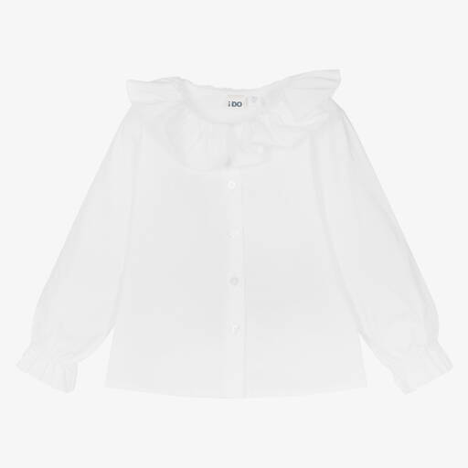 iDO Baby-Белая хлопковая блузка с рюшами | Childrensalon Outlet