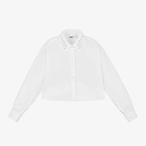 iDO Junior-Girls White Embellished Collar Blouse | Childrensalon Outlet
