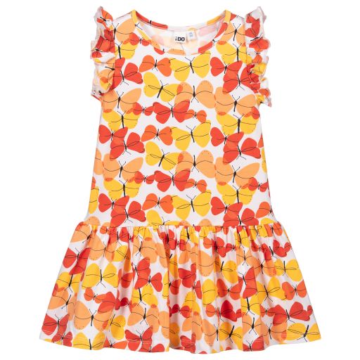 iDO Baby-Girls White & Orange Dress | Childrensalon Outlet