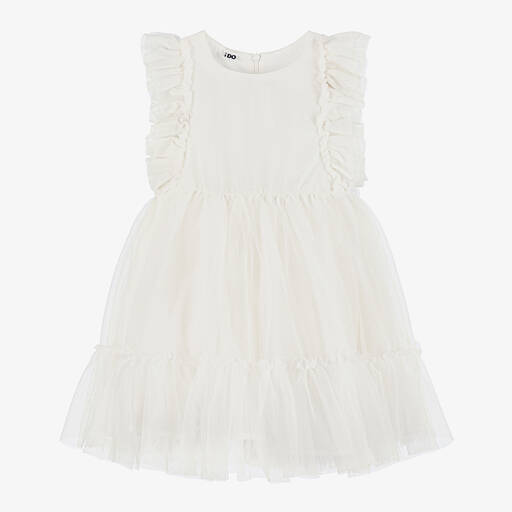 iDO Baby-Girls White Tulle Ruffle Dress | Childrensalon Outlet
