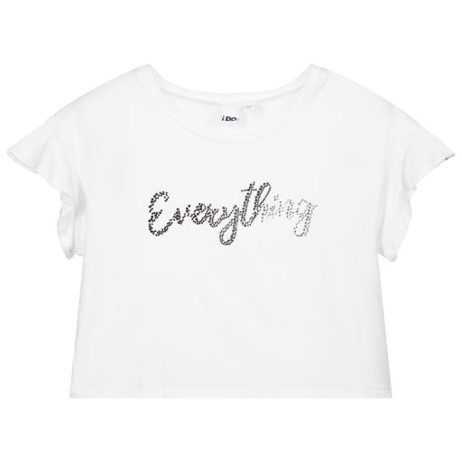 iDO Junior-Girls White Viscose T-Shirt | Childrensalon Outlet