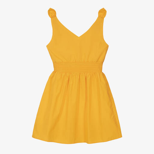 iDO Junior-Girls Yellow Cotton Dress | Childrensalon Outlet