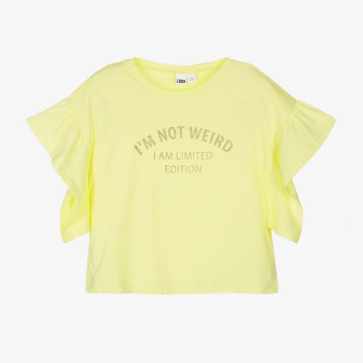 iDO Junior-Girls Yellow Cotton T-Shirt | Childrensalon Outlet
