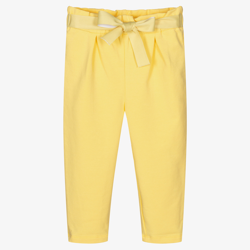 iDO Baby-Girls Yellow Cotton Trousers | Childrensalon Outlet