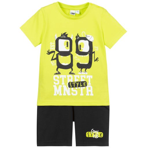 iDO Baby-Green & Black Shorts Set | Childrensalon Outlet