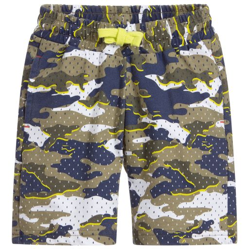 iDO Baby-Green & Blue Camouflage Shorts | Childrensalon Outlet
