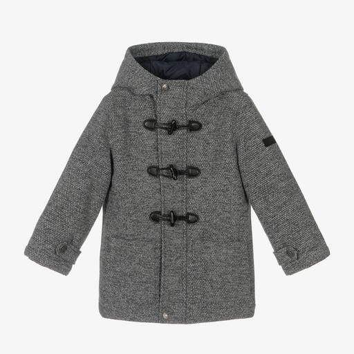 iDO Baby-Grey Duffle Hooded Coat | Childrensalon Outlet
