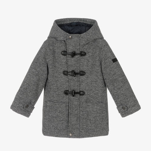 iDO Baby-Grauer Dufflecoat mit Kapuze | Childrensalon Outlet