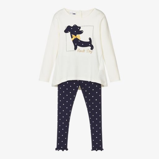 iDO Малыши-Кремово-синий комплект с легинсами | Childrensalon Outlet