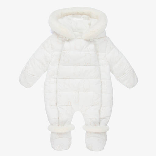 iDO Mini-Ivory Bunny Baby Snowsuit | Childrensalon Outlet
