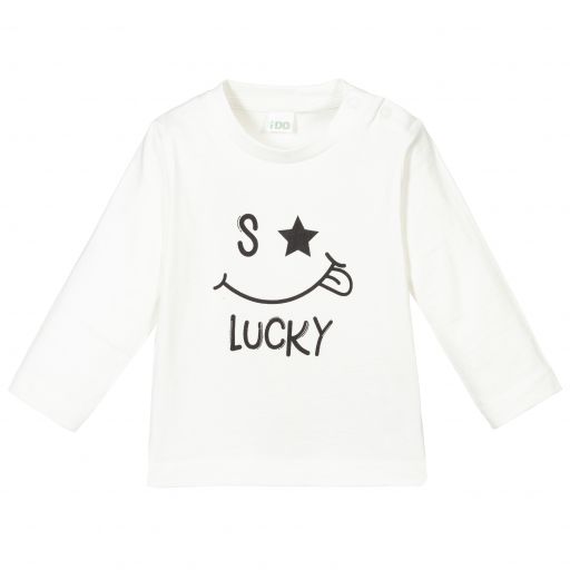 iDO Mini-Ivory Cotton Baby Top | Childrensalon Outlet