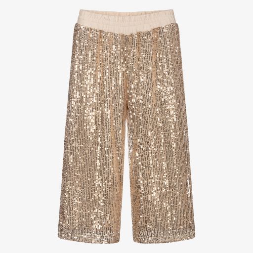 iDO Junior-Ivory & Gold Sequin Culottes | Childrensalon Outlet