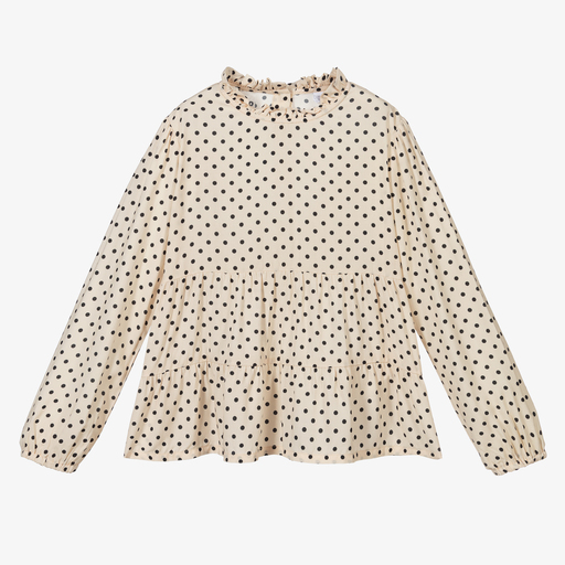 iDO Junior-Ivory Polka Dot Blouse | Childrensalon Outlet