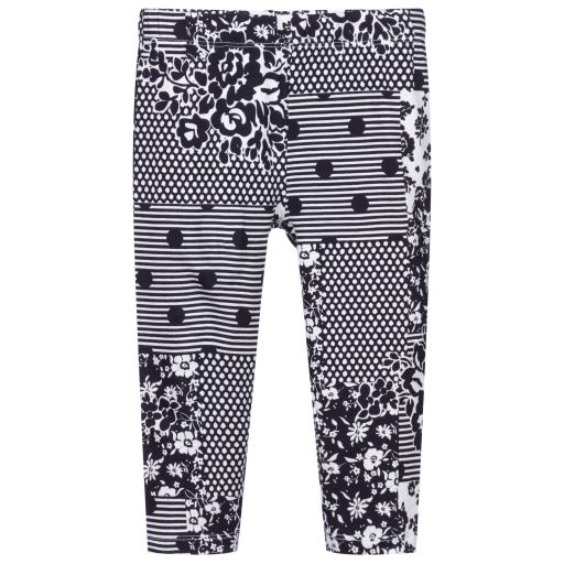 iDO Baby-Navy Blue & White Leggings | Childrensalon Outlet