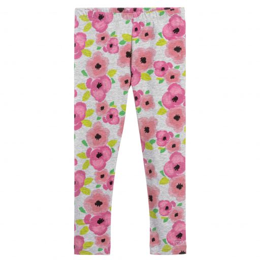 iDO Baby-Pink & Grey Cotton Leggings | Childrensalon Outlet