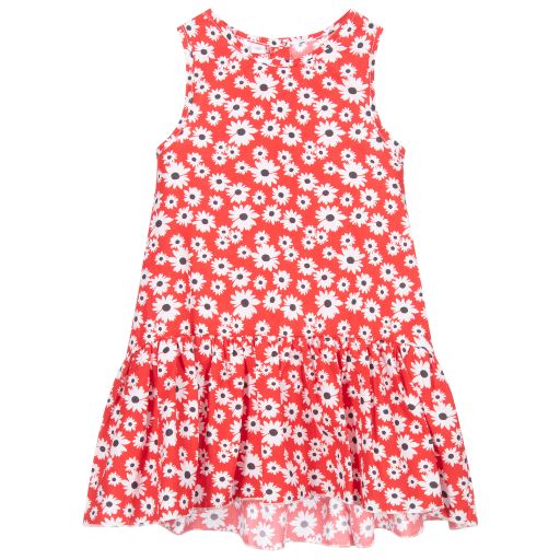 iDO Baby-Red Cotton Floral Dress | Childrensalon Outlet