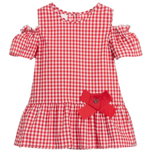 iDO Baby-Red & White Check Blouse | Childrensalon Outlet