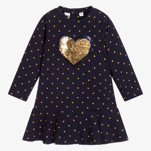 iDO Baby-Reversible Sequin Cotton Dress | Childrensalon Outlet