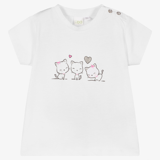 iDO Mini-White Cotton Baby T-Shirt | Childrensalon Outlet
