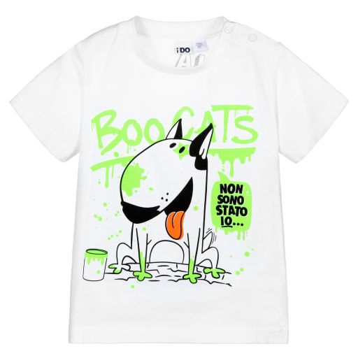 iDO Baby-White Cotton Jersey T-Shirt | Childrensalon Outlet