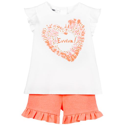 iDO Baby-Shorts-Set in Weiß und Rosa | Childrensalon Outlet