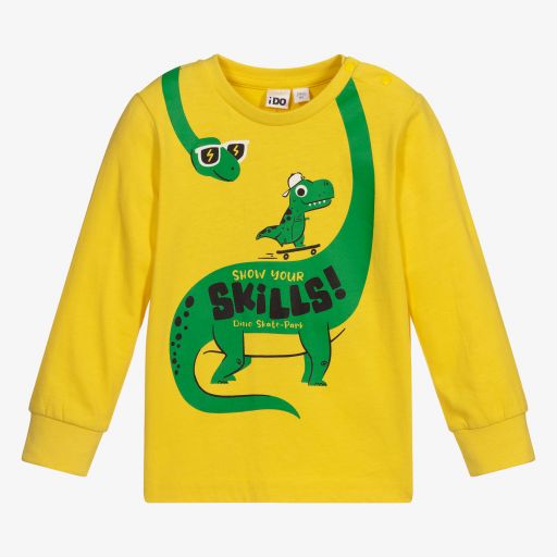 iDO Baby-Yellow Cotton Dino Top | Childrensalon Outlet