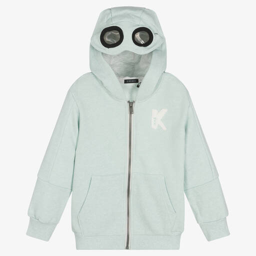 IKKS-Boys Aqua Green Zip-Up Hoodie | Childrensalon Outlet