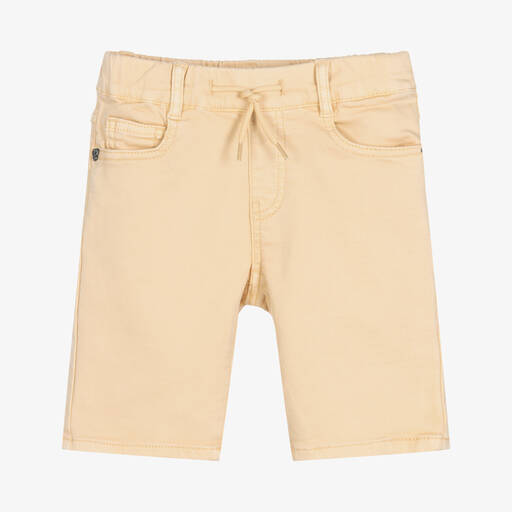 IKKS-Boys Beige Cotton Jersey Shorts | Childrensalon Outlet