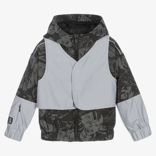 IKKS-Boys Black & Grey Reflective Jacket | Childrensalon Outlet