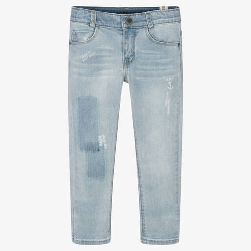 IKKS-Boys Blue Cotton Denim Jeans | Childrensalon Outlet