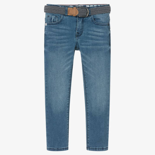 IKKS-Boys Blue Cotton Denim Jeans | Childrensalon Outlet