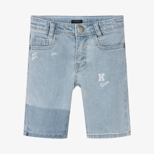 IKKS-Boys Blue Cotton Denim Shorts | Childrensalon Outlet