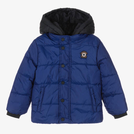 IKKS-Boys Blue Hooded Jacket | Childrensalon Outlet