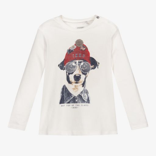 IKKS-Кремовый хлопковый топ для мальчиков | Childrensalon Outlet