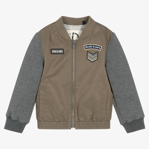 IKKS-Boys Green Bomber Jacket | Childrensalon Outlet