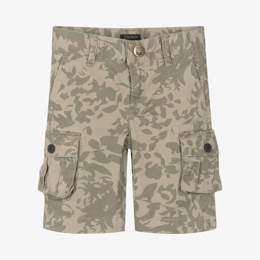 IKKS-Boys Green Camouflage Shorts | Childrensalon Outlet